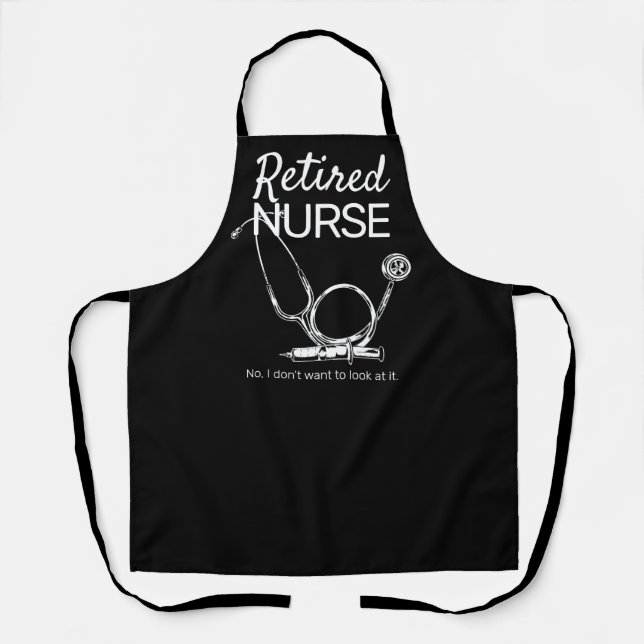 Tablier Funny Infirmière retraitée RN Retraite Médicale ai (Recto)