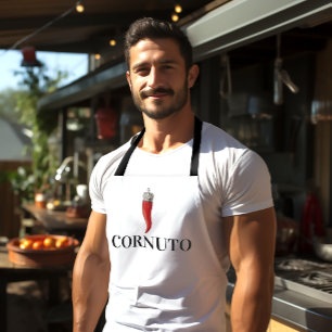 Tablier Funny Italien Pendentif de la corne rouge