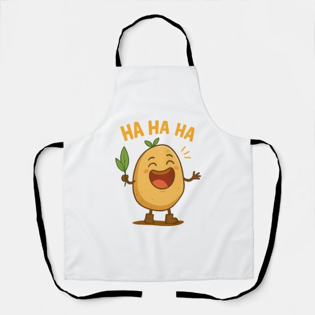 Tablier Funny Laughing Potato Apron (Recto)