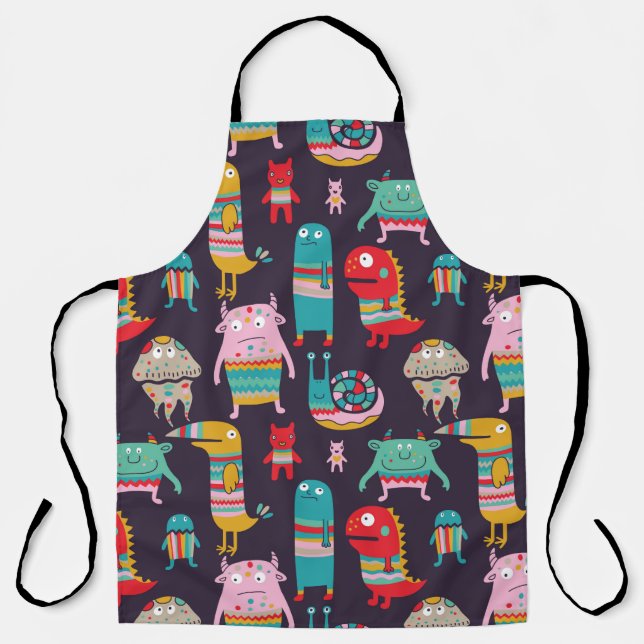 Tablier Funny monsters seamless pattern (Recto)