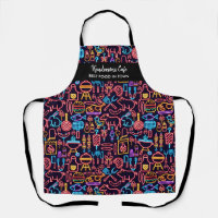 Funny Neon BBQ Motif alimentaire Personnalisé Chef