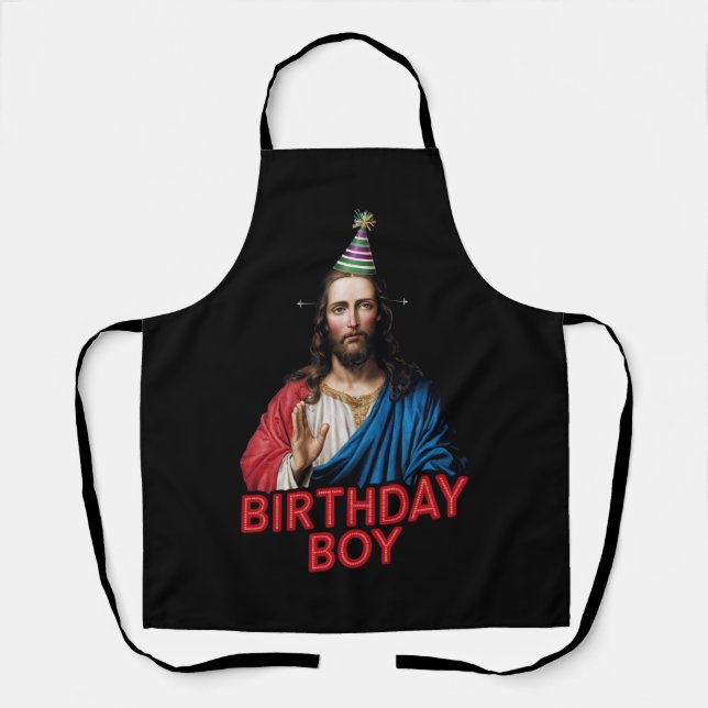 Tablier Funny Noël Jésus Enfant d'anniversaire (Recto)