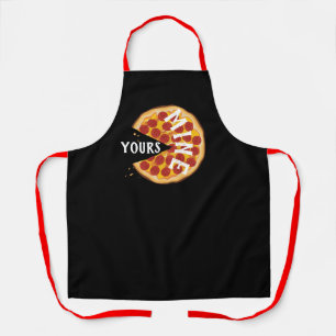 Tablier Funny pepperoni pizza mignonette foodie rouge noir