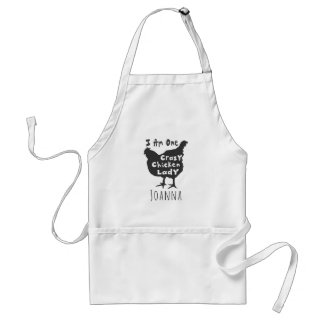 Tablier Funny Personnalisé Je suis une dame folle de poule
