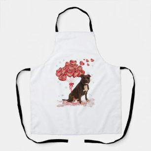 Tablier Funny Pitbull Coeur Valentines Jour Chien Papa Mam