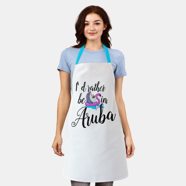 Tablier Funny Plutôt être dans Aruba Custom Design Femmes  (Porté)