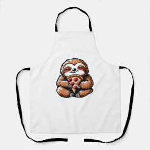 Tablier Funny Sloth mangeant Pizza, Kawaii Amoureux des an