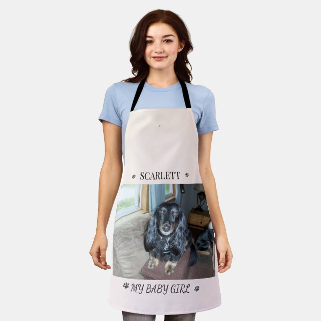 Tablier Furry Friend Name & Paw Print Accent Layout (Porté)