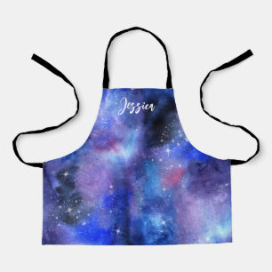 Tablier Galaxy Space Blue Nom personnalisé Enfants Apron