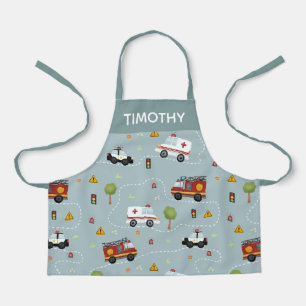 Tablier Garçons Cute Blue Transport Motif Enfants