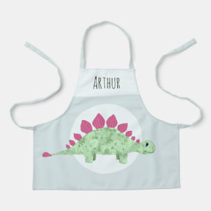 Tablier Garçons Cute Green Stegosaurus Dinosaur Enfants