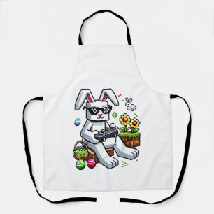 Tablier Garçons Joyeux Jour de Pâques Lapin Œuf Jeu Vidéo 