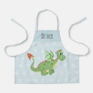 Tablier Garçons mignons et magiques Dragon Vert Enfants
