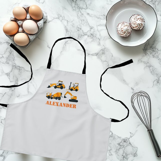 Tablier Garçons Véhicules de construction Apron personnali (Créateur téléchargé)