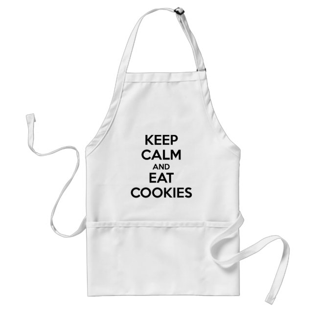 Tablier Gardez le calme et mangez des cookies à l'aire de  (Devant)