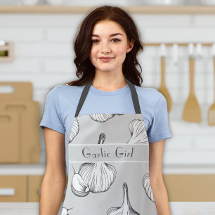 Tablier "Garlic Girl" Drôle mignonne cuisine et Cuisine po