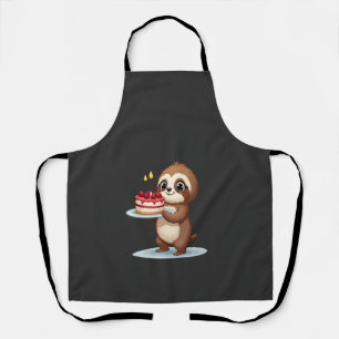 Tablier Gâteau d'anniversaire drôle avec costume de paress