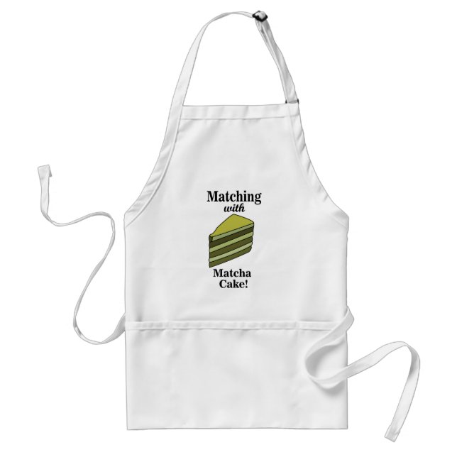 Tablier Gâteau Vert Matcha Drôle (Devant)