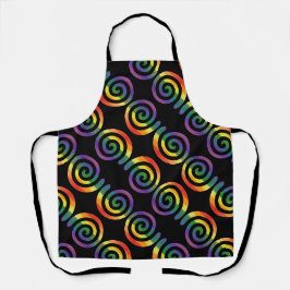 Tablier Gay LGBTQ Rainbow Love Motif d'aquarelle