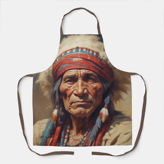 Tablier Geronimo Portrait du chef guerrier indien (Recto)