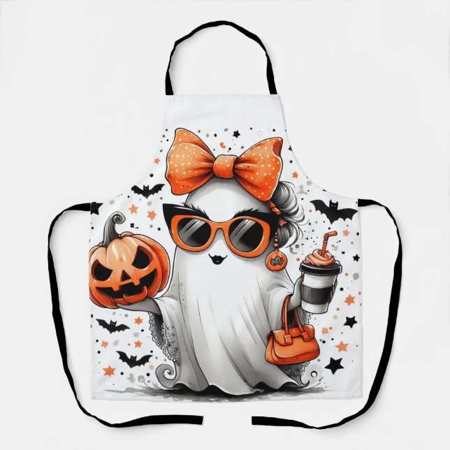 Tablier Ghost d'Halloween drôle (Recto)