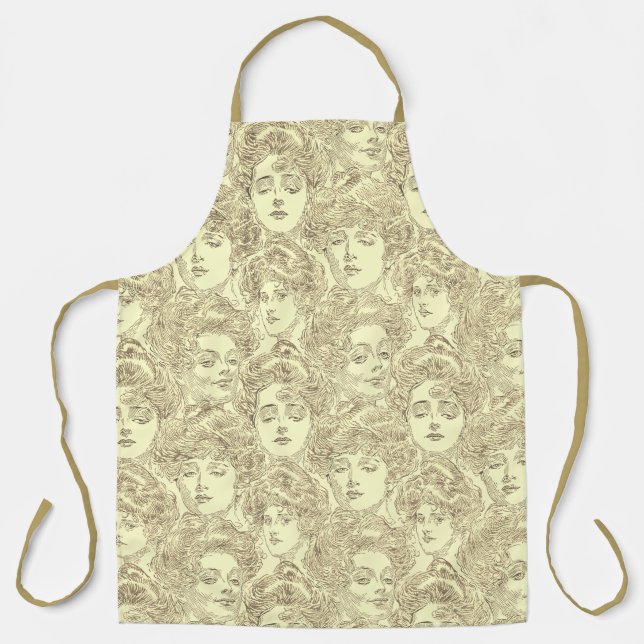 Tablier Gibson filles Victorian femme mode crème motif (Recto)