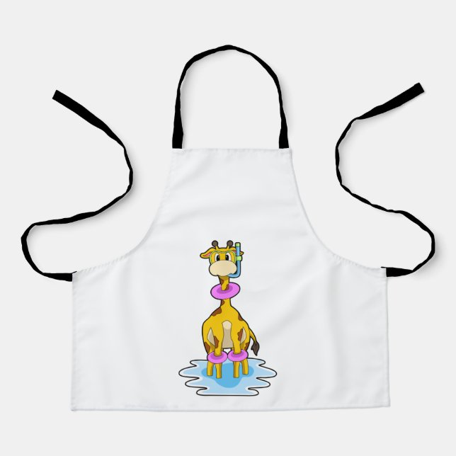 Tablier Girafe à la natation avec anneau de natation (Recto)