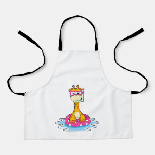 Tablier Girafe à la natation avec tuba