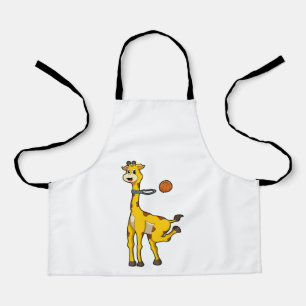 Tablier Girafe au basket-ball avec cerceau de basket-ball