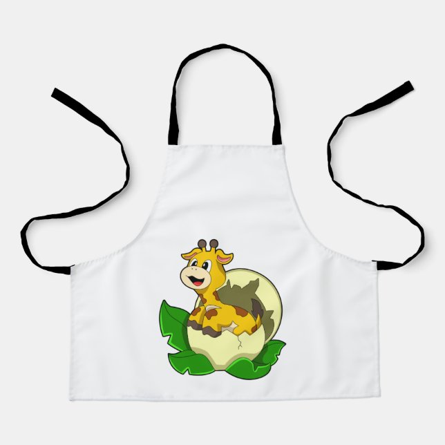 Tablier Girafe aux feuilles et oeufs (Recto)