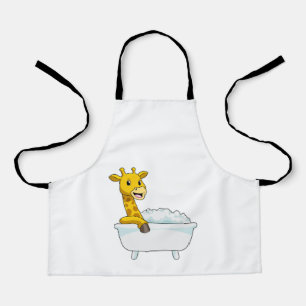 Tablier Girafe avec baignoire avec mousse