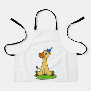 Tablier Giraffe avec casquette de fête