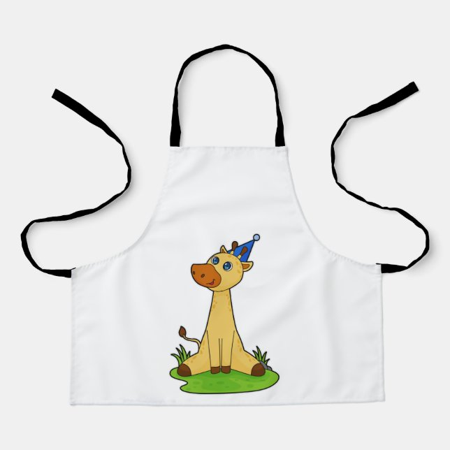 Tablier Giraffe avec casquette de fête (Recto)