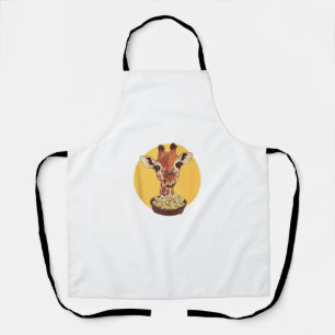 Tablier Giraffe Avec Popcorn Cartoon Humour animal