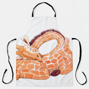 Tablier Giraffe dormante : Aquarelle douce