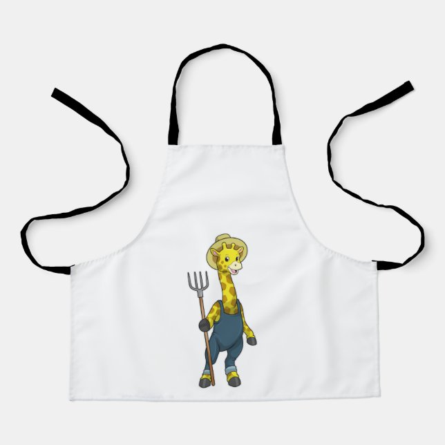Tablier Giraffe en fermier avec Pitchfork (Recto)