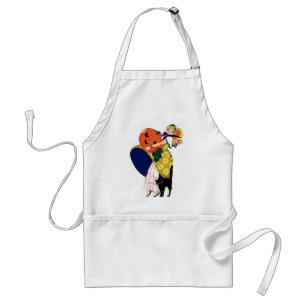 Tablier Girl Carrying Pumkin with Black Cat