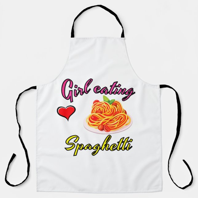 Tablier Girl eating spaghetti (Recto)