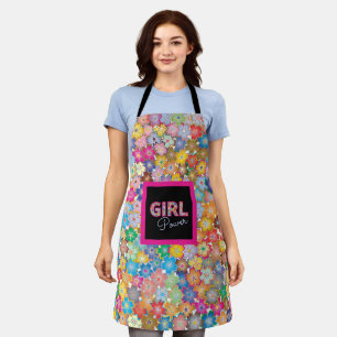 Tablier Girl Power Fille rose belles femmes Fleurs sauva
