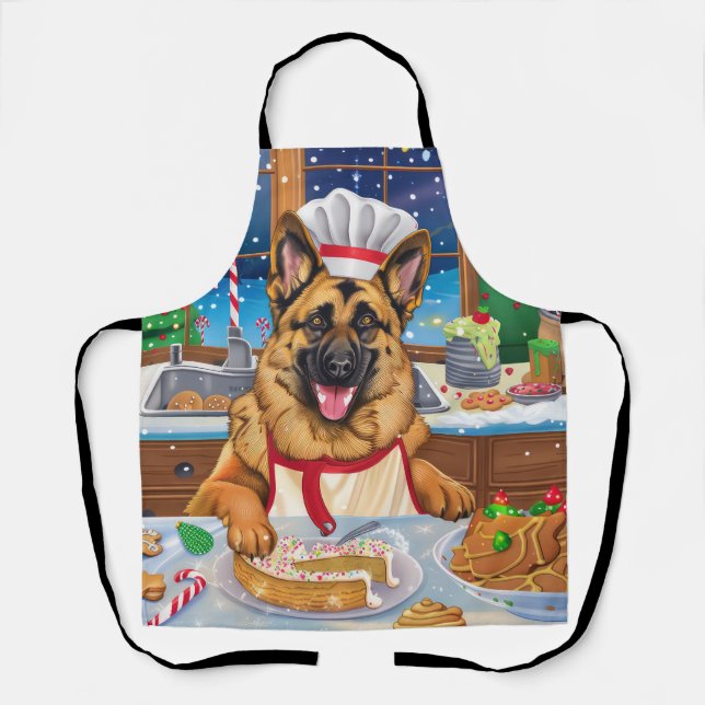 Tablier Gîtes bergers allemands : Noël festif (Recto)