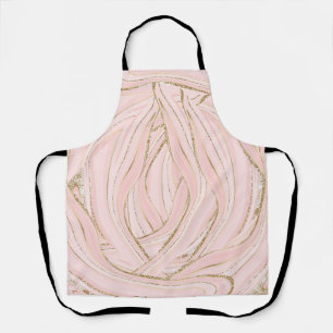 TABLIER GLAM EN MARBRE ROSE AGATE OR PARTIES SCINTILLANT