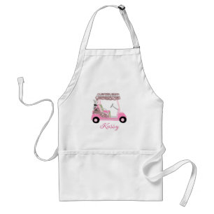 Tablier Glam Pink Nom personnalisé Golf Cart Clubs