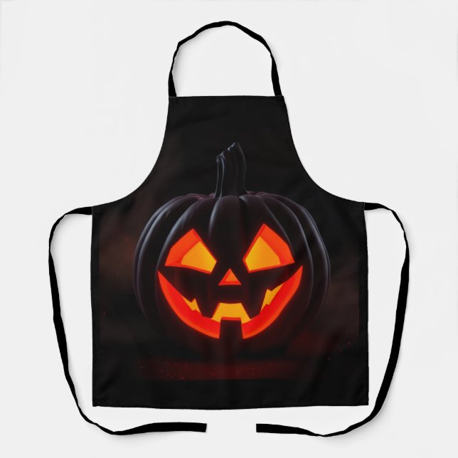 Tablier Glowing Pumpkin Halloween Apron (Recto)