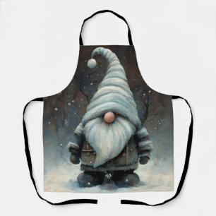 Tablier Gnome d'hiver dans une forêt de neige