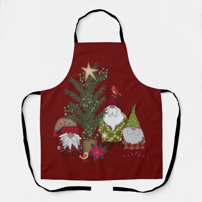 Tablier Gnomes de Noël par Pine Tree Holiday (Recto)