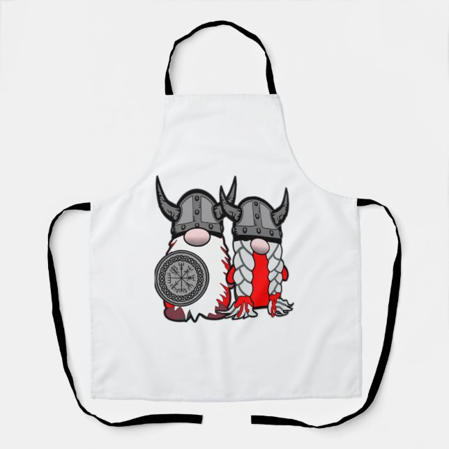 Tablier Gnomes nordiques mignons Viking Tomte Couple Scand (Recto)