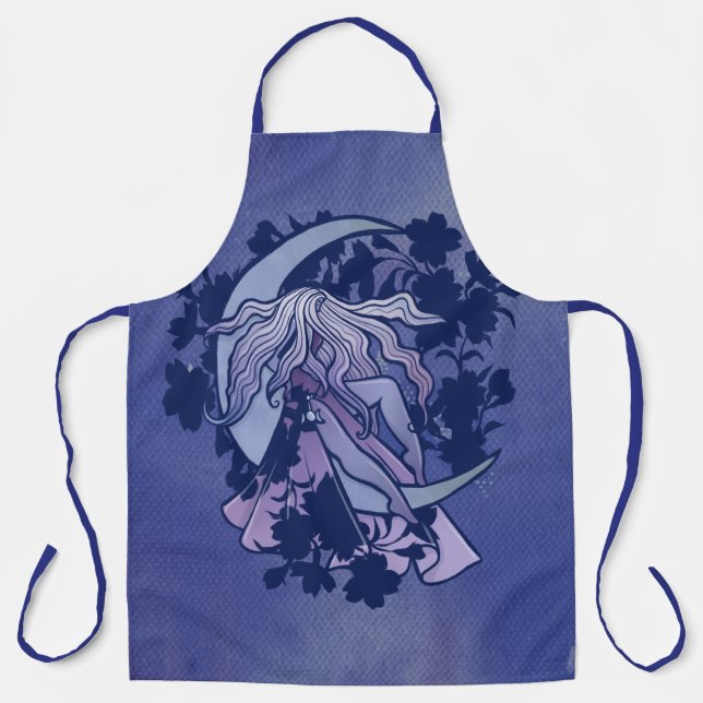 Tablier Goddess de lune violette Wiccan Triple Moon Symbol (Recto)