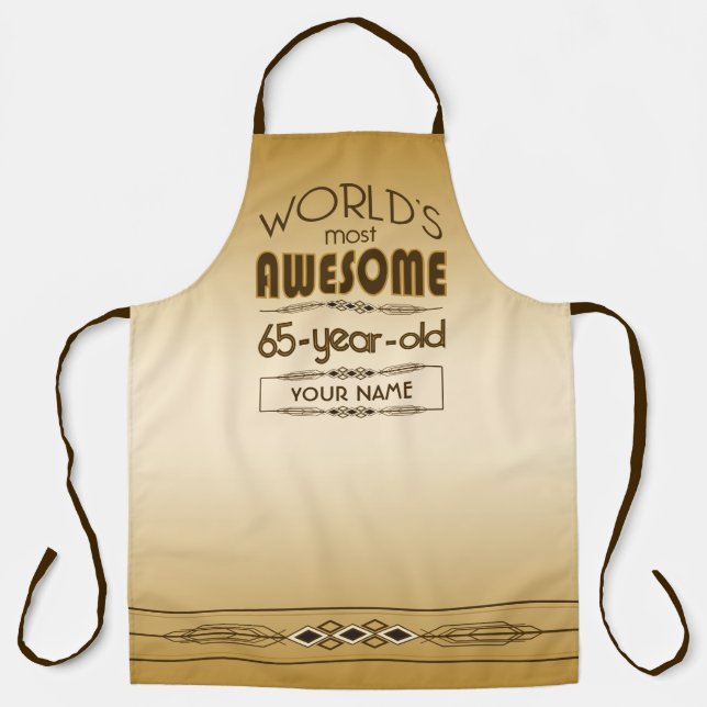 Tablier Gold 65th Birthday Celebration World Meilleur fabu (Recto)