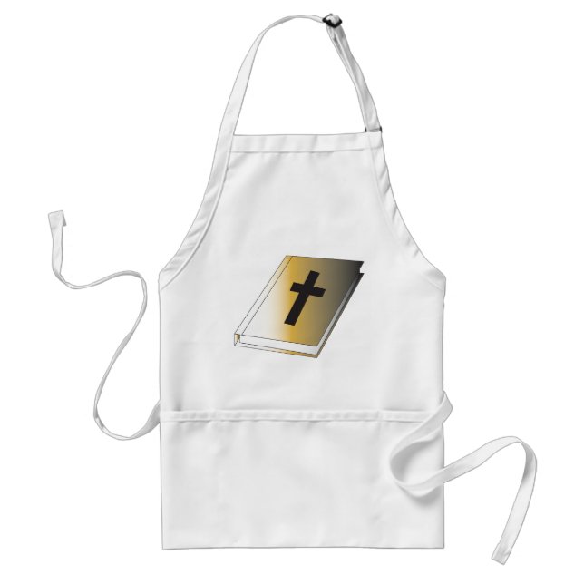 Tablier Gold Holy Bible with Black Cross Religious (Devant)