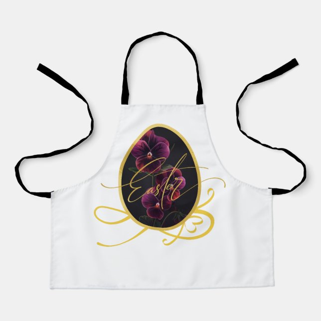 Tablier Golden Easter Egg and Elegant Iris (Recto)